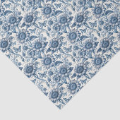 Blue Chinoiserie Sunflowers Butterflies Decoupage Seidenpapier (Ausschnitt)