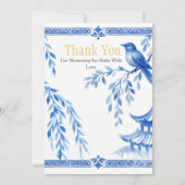 Blue Chinoiserie "Thank You"   Sign Einladung (Rückseite)