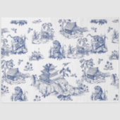 Blue Chinoiserie Tiger Blue Flow Decoute Seidenpapier (Vorderseite)
