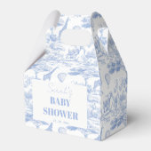 Blue Chinoiserie Toile de Jouy Baby Dusche B Geschenkschachtel (Rückseite)