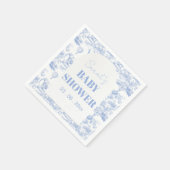 Blue Chinoiserie Toile de Jouy Baby Dusche Serviette (Ecke)