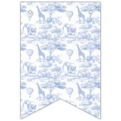 Blue Chinoiserie Toile de Jouy Baby Dusche Wimpelkette (Zweite Fahne)