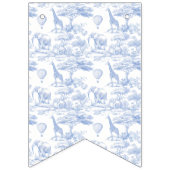 Blue Chinoiserie Toile de Jouy Baby Dusche Wimpelkette (Erste Fahne)