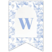 Blue Chinoiserie Toile de Jouy Baby Dusche Wimpelkette (Dritte Fahne)