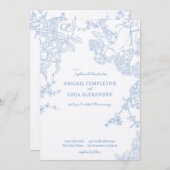 Blue Chinoiserie Toile de Jouy Wedding Einladung (Vorne/Hinten)