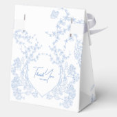Blue Chinoiserie Toile de Jouy Wedding Geschenkschachtel (Rückseite)