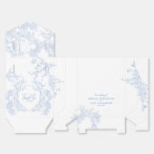 Blue Chinoiserie Toile de Jouy Wedding Geschenkschachtel (Ungefaltet)