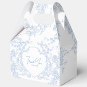 Blue Chinoiserie Toile de Jouy Wedding Geschenkschachtel (Rückseite)