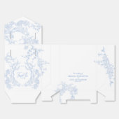 Blue Chinoiserie Toile de Jouy Wedding Geschenkschachtel (Ungefaltet)