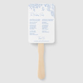 Blue Chinoiserie Toile de Jouy Wedding Programm Fächer (Rückseite)