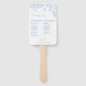 Blue Chinoiserie Toile de Jouy Wedding Programm Fächer (Rückseite)