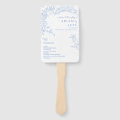 Blue Chinoiserie Toile de Jouy Wedding Programm Fächer (Vorderseite)
