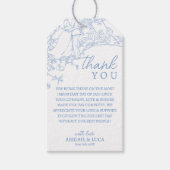 Blue Chinoiserie Toile de Jouy Wedding Programm Geschenkanhänger (Vorderseite)