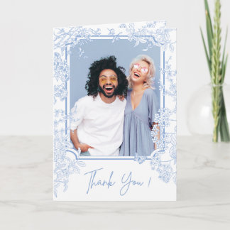 Blue Chinoiserie Toile de Jouy Wedding Rett Date Dankeskarte