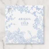 Blue Chinoiserie Toile de Jouy Wedding Rett Date Geschenkanhänger (Vorderseite)