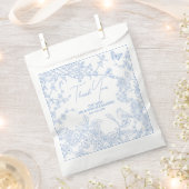 Blue Chinoiserie Toile de Jouy Wedding Rett Date Geschenktütchen (Ausgeschnitten)