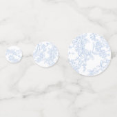 Blue Chinoiserie Toile de Jouy Wedding Rett Date Konfetti (Rückseiten)