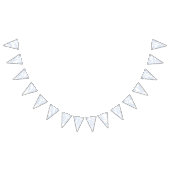 Blue Chinoiserie Toile de Jouy Wedding Rett Date Wimpelkette (Alle)