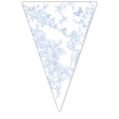 Blue Chinoiserie Toile de Jouy Wedding Rett Date Wimpelkette (Dritte Fahne)