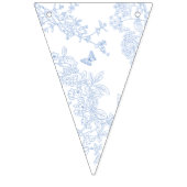 Blue Chinoiserie Toile de Jouy Wedding Rett Date Wimpelkette (Zweite Fahne)