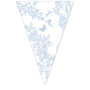 Blue Chinoiserie Toile de Jouy Wedding Rett Date Wimpelkette