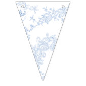 Blue Chinoiserie Toile de Jouy Wedding Rett Date Wimpelkette (Erste Fahne)