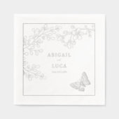 Blue Chinoiserie Toile de Jouy Wedding Servietten Mit Folie (Vorderseite)