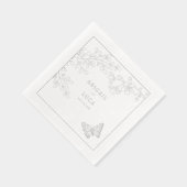 Blue Chinoiserie Toile de Jouy Wedding Servietten Mit Folie (Rechts)