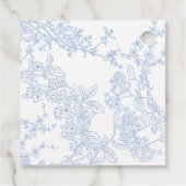 Blue Chinoiserie Toile de Jouy Wedding Willkommen Geschenkanhänger (Rückseite)