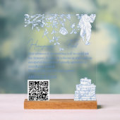 Blue Chinoiserie Toile Honeymoon Fond Gute Wünsche Acrylschild (Neutral)