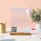 Blue Chinoiserie Toile Honeymoon Fond Gute Wünsche Acrylschild (Hochzeit)