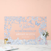 Blue Chinoiserie Toile Jouy Wedding Welcome Sign Acrylschild (Hochzeit)