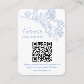 Blue Chinoiserie Toile Weddin Website UAWG QR-Code Begleitkarte (Vorderseite)