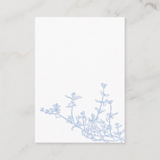 Blue Chinoiserie Toile Wedding Website UAWG Begleitkarte (Rückseite)