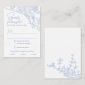 Blue Chinoiserie Toile Wedding Website UAWG Begleitkarte (Vorne/Hinten)