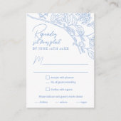 Blue Chinoiserie Toile Wedding Website UAWG Begleitkarte (Vorderseite)