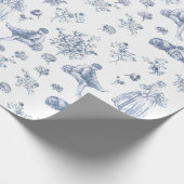 Blue Chinoiserie Town Factory Stores Geschenkpapier (Ecke)
