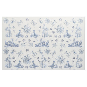 Blue Chinoiserie Town Factory Stores Stoff