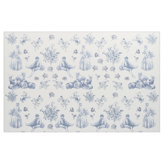 Blue Chinoiserie Town Factory Stores Stoff (Yard (91,4 cm))