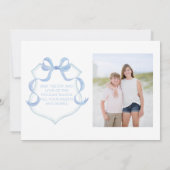 Blue Chinoiserie Tree Weihnachts-Fotokarte Einladung (Rückseite)