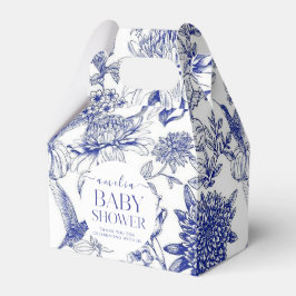 Blue Chinoiserie Victorian Floral baby shower Geschenkschachtel