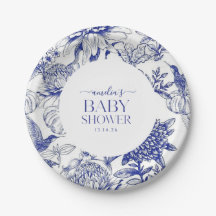 Blue Chinoiserie Viktorianisch Floral Baby Dusche