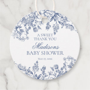 Blue Chinoiserie Vintag Bläserrasen Kinderdusche C Geschenkanhänger