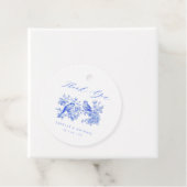 Blue Chinoiserie Vintag Love Birds Hochzeit Geschenkanhänger (Beispiel)