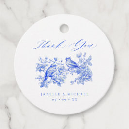 Blue Chinoiserie Vintag Love Birds Hochzeit Geschenkanhänger