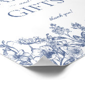 Blue Chinoiserie Vintage Blumenkarten & Geschenke Poster (Ecke)