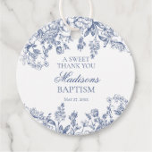 Blue Chinoiserie Vintage Blumentaufkirche Geschenkanhänger (Vorderseite)