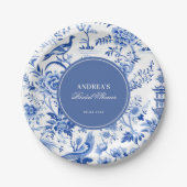 Blue chinoiserie vintage bridal shower pappteller (Vorderseite)