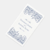 Blue Chinoiserie Vintage Floral Wedding Serviette (Ecke)