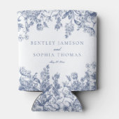 Blue Chinoiserie Vintage Gastgeschenke Hochzeiten Dosenkühler (Rückseite)